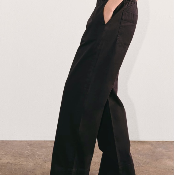 Everlane The Cotton Easy Pant Black Pull-On Trousers Women’s Size 8 New